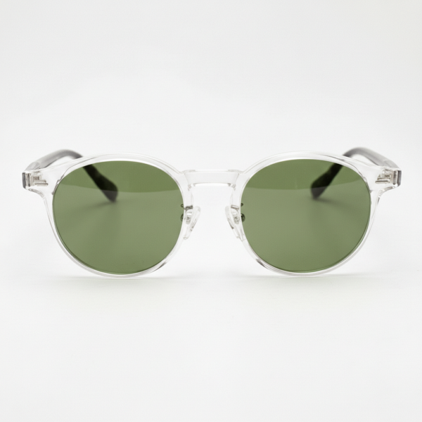 Erin Green Tinted Lens Sunglasses - Clear Round TR90 Frame