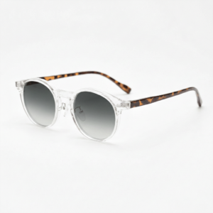 Erin Grey Gradient Lens Sunglasses - Clear Round TR90 Frame