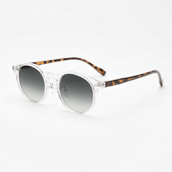 Erin Grey Gradient Lens Sunglasses - Clear Round TR90 Frame