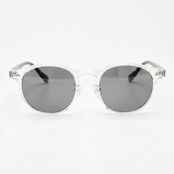 Erin Grey Tinted Lens Sunglasses - Clear Round TR90 Frame