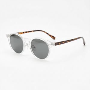Erin Grey Tinted Lens Sunglasses - Clear Round TR90 Frame