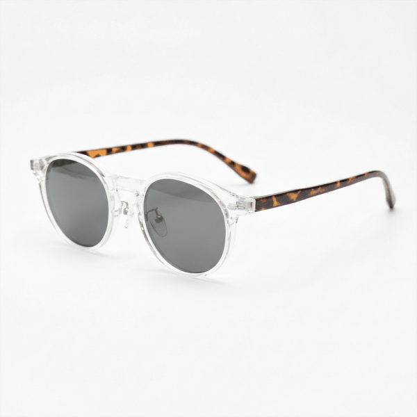 Erin Grey Tinted Lens Sunglasses - Clear Round TR90 Frame