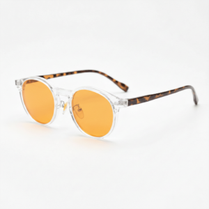 Erin Orange Tinted Lens Sunglasses - Clear Round TR90 Frame