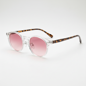Erin Pink Gradient Lens Sunglasses - Clear Round TR90 Frame