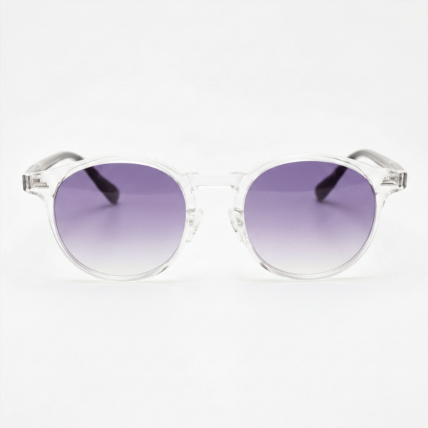 Erin Purple Gradient Lens Sunglasses - Clear Round TR90 Frame