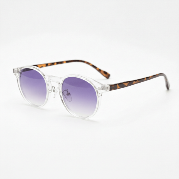 Erin Purple Gradient Lens Sunglasses - Clear Round TR90 Frame