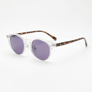 Erin Purple Tinted Lens Sunglasses - Clear Round TR90 Frame