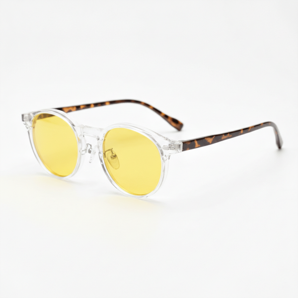 Erin Night Driving Glasses (Yellow Tint) - Clear Round TR90 Frame