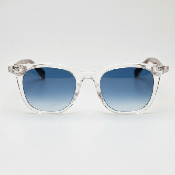 Faith Blue Gradient Lens Sunglasses - Clear Rectangle TR90 Frame