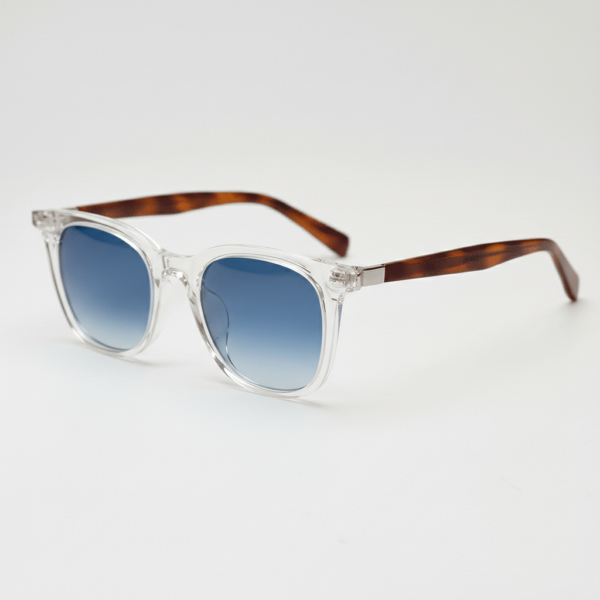 Faith Blue Gradient Lens Sunglasses - Clear Rectangle TR90 Frame