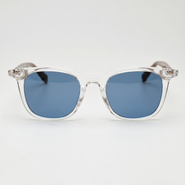 Faith Blue Tinted Lens Sunglasses - Clear Rectangle TR90 Frame
