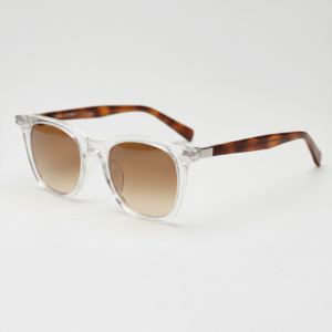 Faith Brown Gradient Lens Sunglasses - Clear Rectangle TR90 Frame