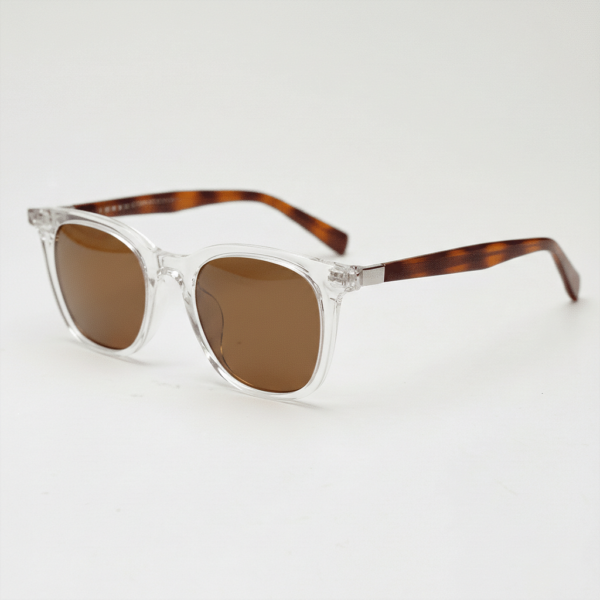 Faith Brown Tinted Lens Sunglasses - Clear Rectangle TR90 Frame