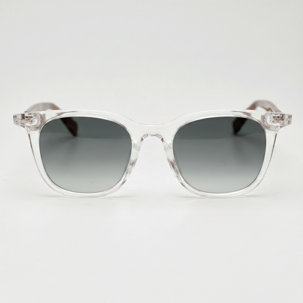 Faith Grey Gradient Lens Sunglasses - Clear Rectangle TR90 Frame