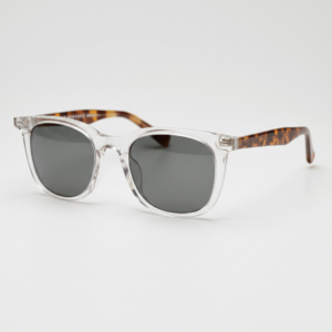 Faith Grey Tinted Lens Sunglasses - Clear Rectangle TR90 Frame