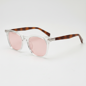 Faith Pink Tinted Lens Sunglasses - Clear Rectangle TR90 Frame