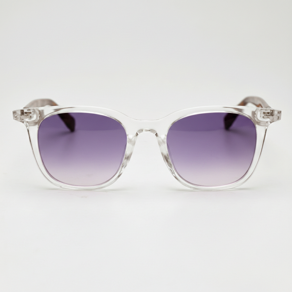 Faith Purple Gradient Lens Sunglasses - Clear Rectangle TR90 Frame