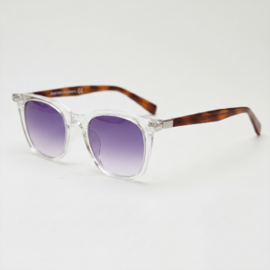 Faith Purple Gradient Lens Sunglasses - Clear Rectangle TR90 Frame