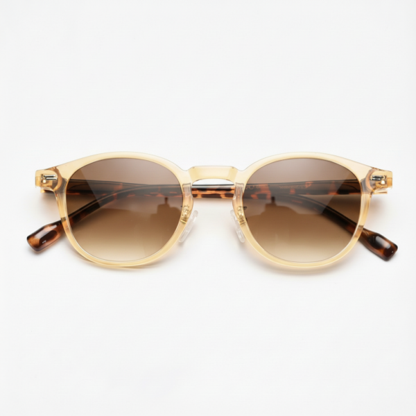 Gail Brown Gradient Lens Sunglasses - Yellow Round TR90 Frame