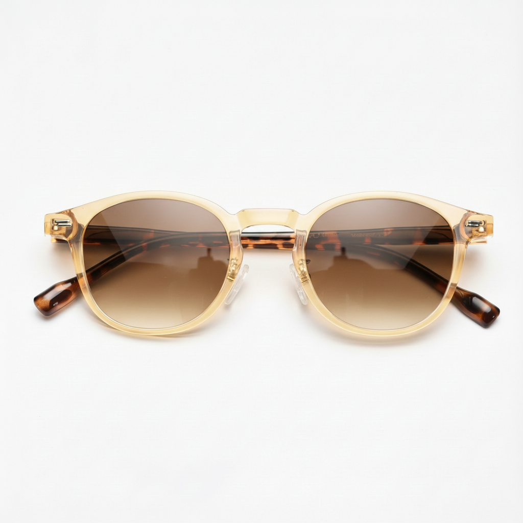 Gail Brown Gradient Lens Sunglasses - Yellow Round TR90 Frame