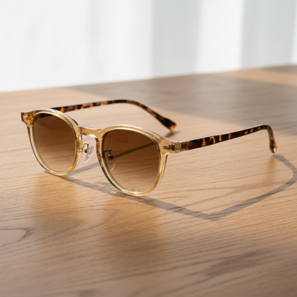 Gail Brown Gradient Lens Sunglasses - Yellow Round TR90 Frame
