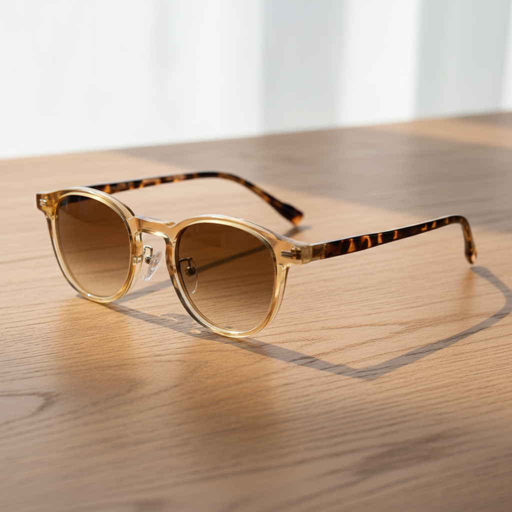 Gail Brown Gradient Lens Sunglasses - Yellow Round TR90 Frame