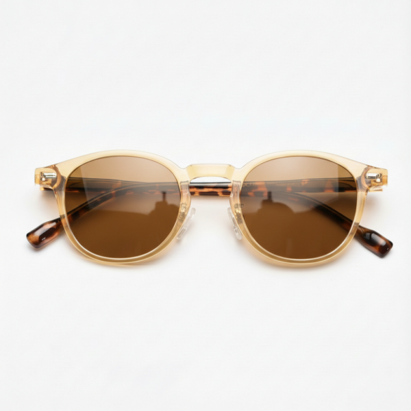 Gail Brown Tinted Lens Sunglasses - Yellow Round TR90 Frame