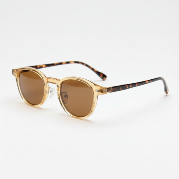 Gail Brown Tinted Lens Sunglasses - Yellow Round TR90 Frame