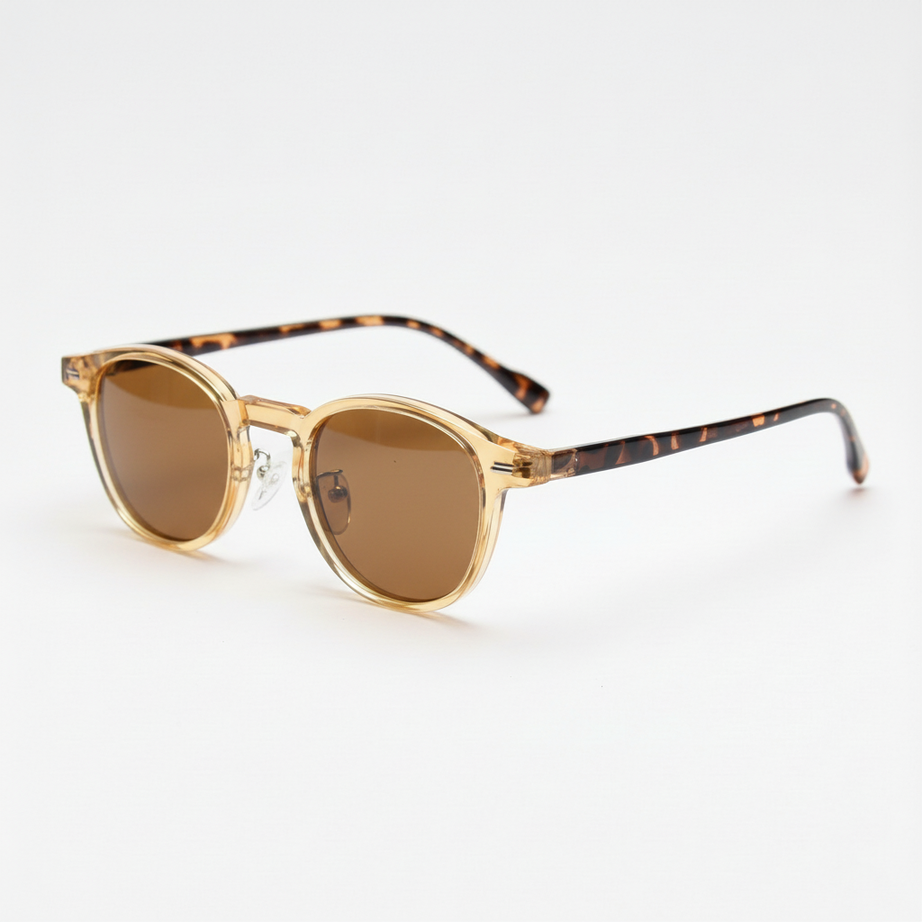 Gail Brown Tinted Lens Sunglasses - Yellow Round TR90 Frame
