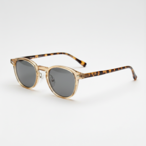 Gail Grey Tinted Lens Sunglasses - Yellow Round TR90 Frame