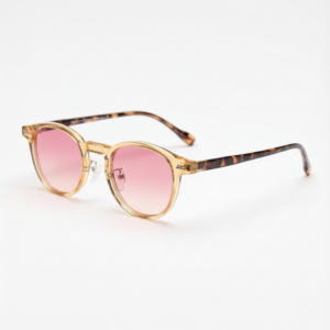 Gail Pink Gradient Lens Sunglasses - Yellow Round TR90 Frame