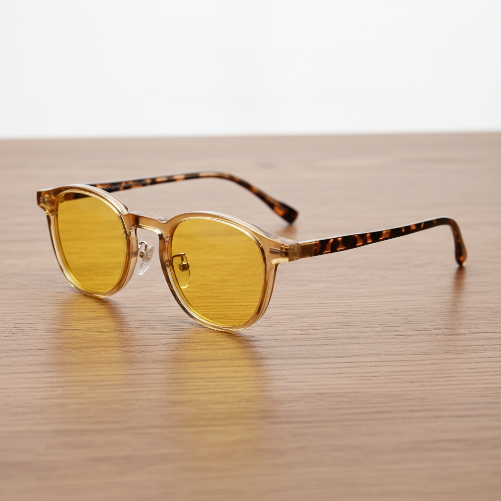 Gail Night Driving Glasses (Yellow Tint) - Yellow Round TR90 Frame
