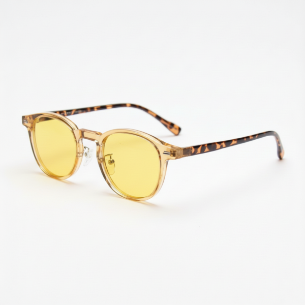 Gail Night Driving Glasses (Yellow Tint) - Yellow Round TR90 Frame
