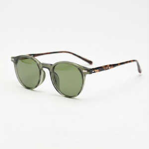 Ida Green Tinted Lens Sunglasses - Green Round TR90 Frame