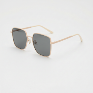 Jade Grey Tinted Lens Sunglasses - Gold Square Metal Frame