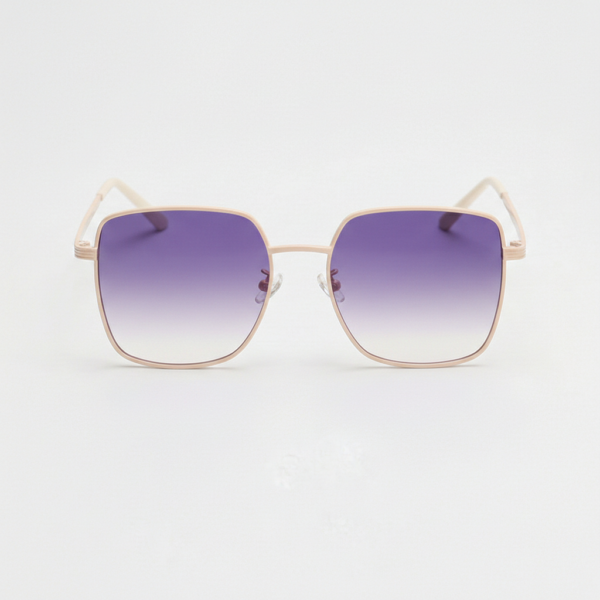 Jade Purple Gradient Lens Sunglasses - Gold Square Metal Frame
