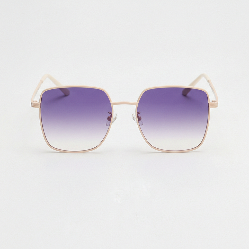 Jade Purple Gradient Lens Sunglasses - Gold Square Metal Frame