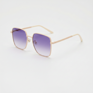 Jade Purple Gradient Lens Sunglasses - Gold Square Metal Frame