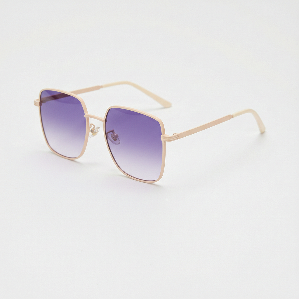 Jade Purple Gradient Lens Sunglasses - Gold Square Metal Frame