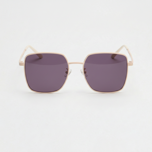 Jade Purple Tinted Lens Sunglasses - Gold Square Metal Frame