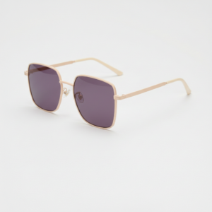 Jade Purple Tinted Lens Sunglasses - Gold Square Metal Frame