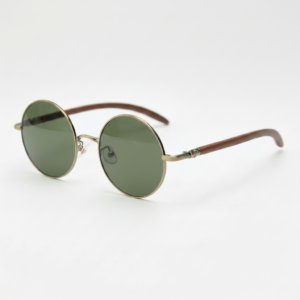 Jo Green Tinted Lens Sunglasses - Gold Round Metal Frame