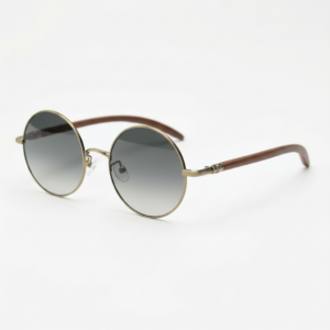 Jo Grey Gradient Lens Sunglasses - Gold Round Metal Frame