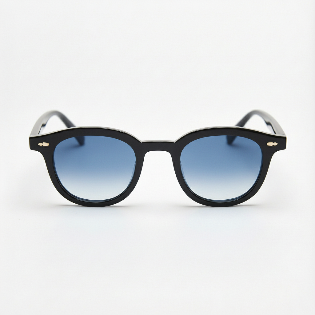 Joyce Blue Gradient Lens Sunglasses - Black Oval TR90 Frame
