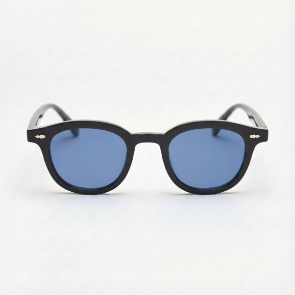 Joyce Blue Tinted Lens Sunglasses - Black Oval TR90 Frame
