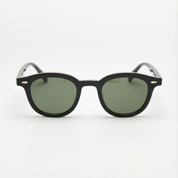 Joyce Green Tinted Lens Sunglasses - Black Oval TR90 Frame