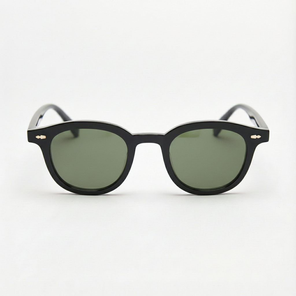 Joyce Green Tinted Lens Sunglasses - Black Oval TR90 Frame