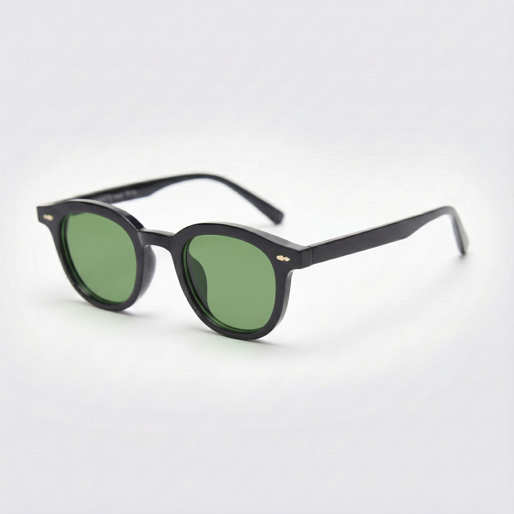 Joyce Green Tinted Lens Sunglasses - Black Oval TR90 Frame