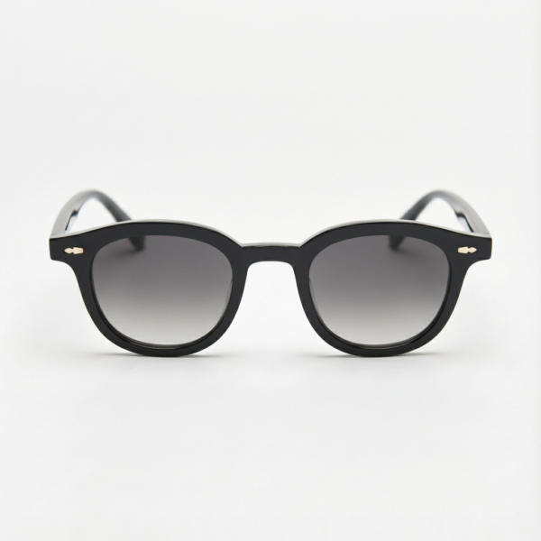 Joyce Grey Gradient Lens Sunglasses - Black Oval TR90 Frame
