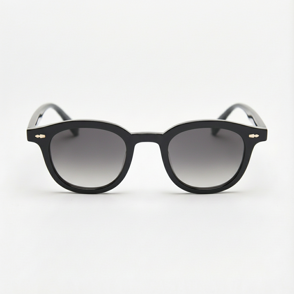 Joyce Grey Gradient Lens Sunglasses - Black Oval TR90 Frame